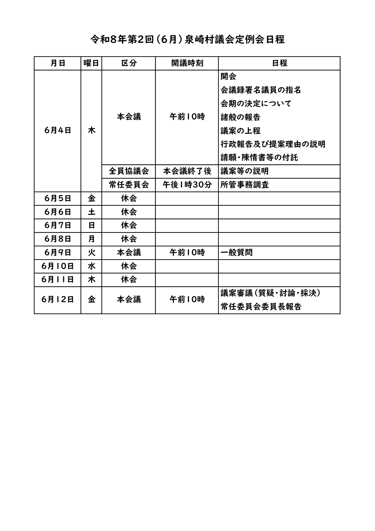 議事日程