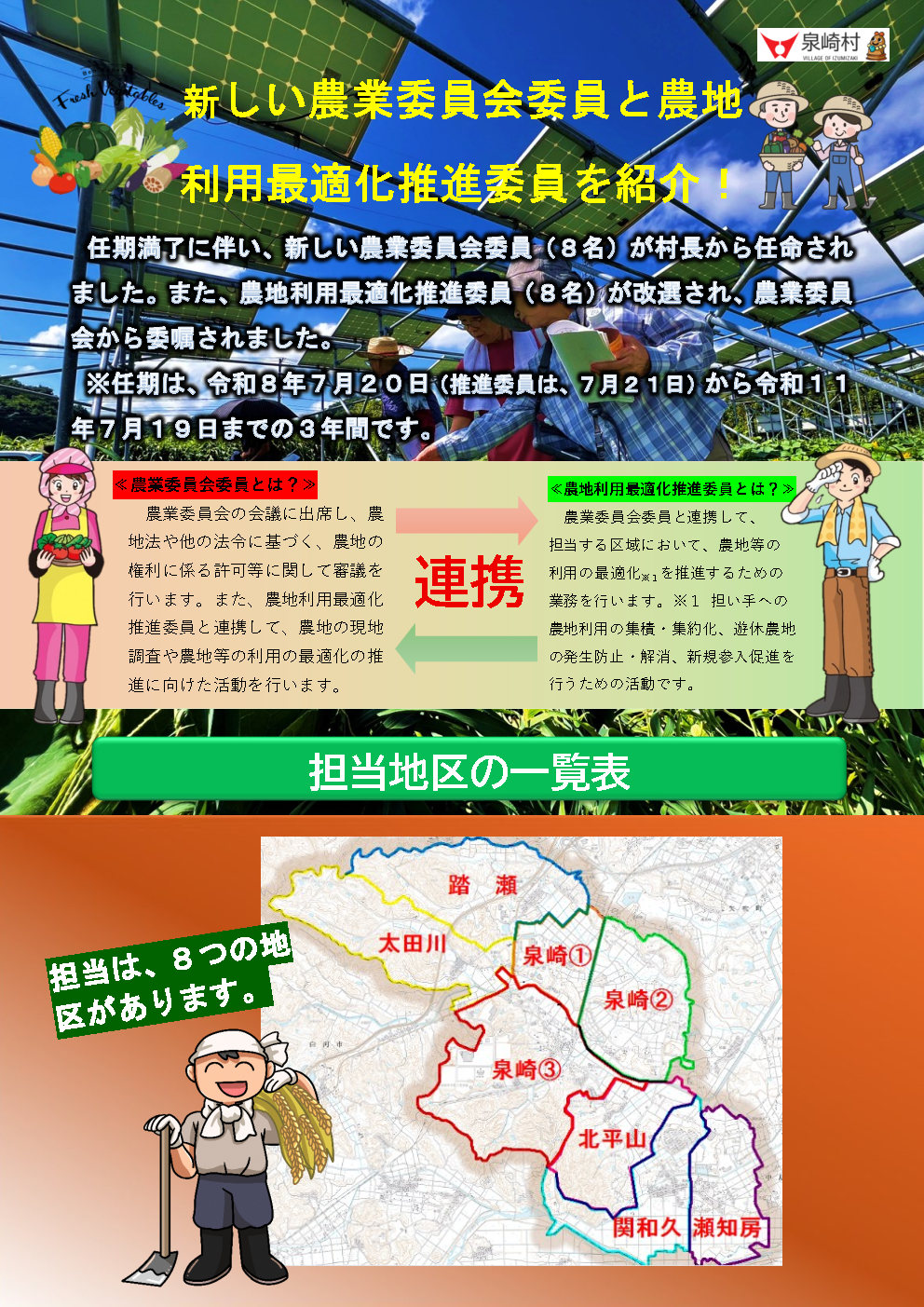 新しい農業委員会委員及び農地利用最適化推進委員1